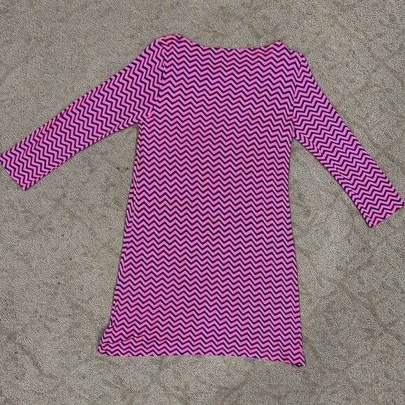Hourglass Lilly Women’s XS Soft Navy & Pink Patterned Mini Dress w 3/4 Sleeves - Picture 7 of 11